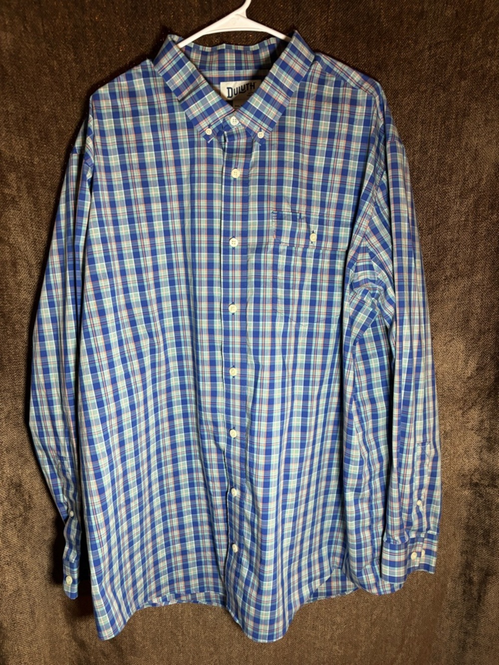 Duluth Trading Co Blue Plaid Button-Down Shirt